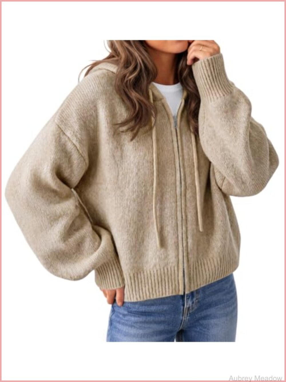 Womens Zip Up Hooded Knit Cardigan Sweater Jacket Outerwear Fall Winter